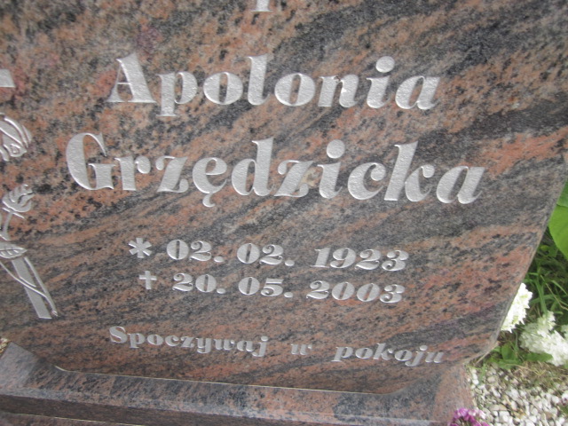 Apolonia Grzędzicka 1923 Kowary - Grobonet - Wyszukiwarka osób pochowanych